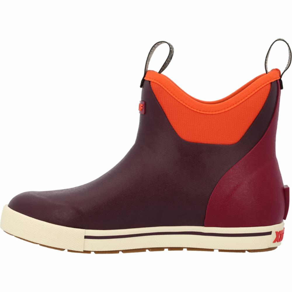 Bottines Xtratuf pour femmes, taille 6 po, couleur Camp Fig/Neon Flare